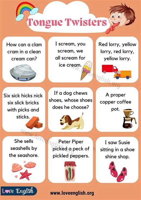 English Tongue Twisters .